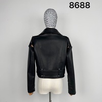 Veste en cuir asymétrique à fermeture éclair, coupe épaule dénudée, style motard, résistante au vent, pour femme