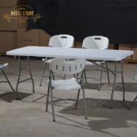 Table pliante portable rectangulaire en plastique HDPE bon marché Table et chaises pliantes de jardin pour les fêtes et les événements
