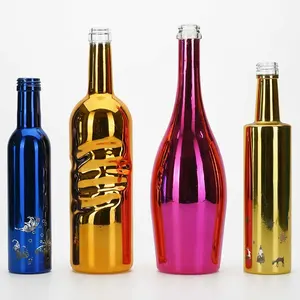 VISTA 25cl 75cl oro blu rosa placcato bottiglia di vetro per vino Champagne spumante con timbro a caldo sughero corona finitura