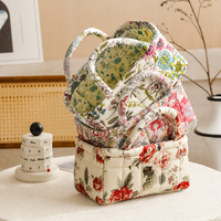 Panier de rangement pliable en tissu floral, petit organisateur portable pour sous-vêtements, jouets, cosmétiques, respirant, pour placard domestique