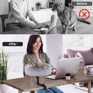 Cama Moderna para Gatos con Patrón Sólido, Giratoria 360° y Ajustable para Escritorio - Duradera, Ecológica, Desmontable y Lavable, Carga Máxima 44 LBS - Product Image 2