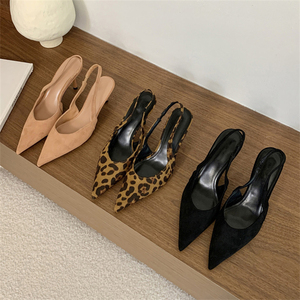 Nouvelle collection printemps-été, sandales à talons hauts sexy européennes et américaines, imprimé léopard, tongs pour femmes, pour les soirées - Product Image 2