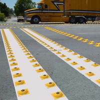 Bouée en acier avec sphère en verre, panneau de signalisation de sécurité routière, bouée en acier jaune, œil de chat, marqueurs routiers réfléchissants en plastique