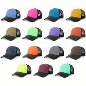 Gorra Trucker de Malla Personalizada al por Mayor de Alta Calidad con Logotipo Bordado de Camión en Sarga de Algodón Negra de 5 Paneles - Product Image 1