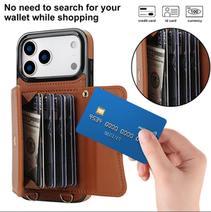 Funda de Piel Sintética con Diseño Ejecutivo y Múltiples Ranuras para Tarjetas para iPhone 17 Air 16 Pro Max 15 14 13 12 11 Pro, Accesorio para Teléfono - Product Image 2