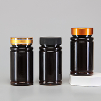 Bouteille de médicaments en plastique PET brun de haute qualité, écologique, 120 ml, 150 ml, 200 ml, avec bouchon à vis