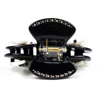 YIYI Maßgefertigte Großhandels-Unisex-Mode-Haarklammern aus Umweltfreundlichem Acetat-Material, Klassisches Schwarz-Weiß Kariertes Mini-Haarschmuck-Design