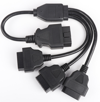 50cm Standard OBD2 Cable Full 16 Cores Wire OBDII Extension Cable 16Pin 1 Male to 3 Female Diagnostic Connector