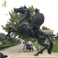 Sculpture de cheval en laiton bronze de grande taille RELONG, style européen antique, pour la décoration de place publique en extérieur