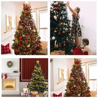 M-3210 Künstlicher Grüner Dekorations-Weihnachtsbaum, Weiß Beflockt, 12 Fuß, PVC und PE, mit LED-Beleuchtung