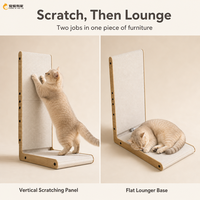 Griffoir pour chat en carton, 26 L, en forme de L, vertical, à poser contre un mur, protège les meubles, pour chats d'intérieur, blanc, jumbo, toutes saisons