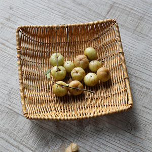 จานผลไม้เอเชียตะวันออกเฉียงใต้ พลาสติกเลียนแบบหวาย ทออย่างทนทาน สไตล์เรียบง่าย ขนาดมาตรฐาน สำหรับห้องรับประทานอาหาร ห้องนั่งเล่น - Product Image 2