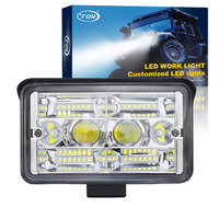 Luz LED de trabajo todoterreno de 54W, gran campo de visión, 4 pulgadas, 32LED, luz cuadrada para coche y camión, piezas automotrices
