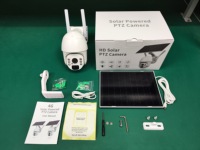 4MP kamera keamanan PTZ tenaga surya 4G, kamera keamanan nirkabel SIM kartu 4G untuk penggunaan luar ruangan