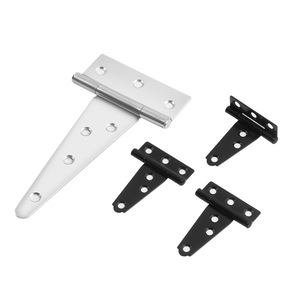 Bisagras de hierro en forma de T para puertas y ventanas, apertura de 180 grados, estilo industrial, par negro - Product Image 2