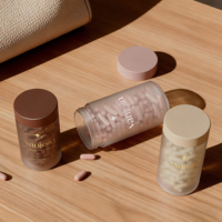 Bocaux en verre givré pour compléments alimentaires sains, 110 ml, 150 ml, 180 ml, 250 ml, compléments alimentaires pour l'intestin, capsules de probiotiques, avec couvercle et boîte