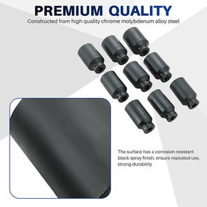 9-टुकड़ा 1/2 \ "ड्राइव मीट्रिक 6-पॉइंट सॉकेट CR-MO सेट 29 मिमी-38 मिमी गहरे प्रभाव सॉकेट-स्पिंडल एक्ल नट वाहन उपकरण के साथ - Product Image 3