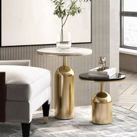 Marbre Moderne Simple Italien Lumière De Luxe Table D'appoint Designer Creative Minimaliste Coin Quelques Salon Canapé Bord Rond Quelques