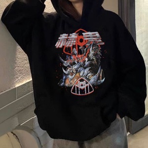 SASIOVERLXRD Sudadera con Capucha con Estampado Gráfico He Gui, Estilo Gótico Anime, Sudadera Negra Informal para Hombre y Mujer, Estilo Hip Hop - Product Image 1