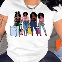 T-shirt court décontracté pour femme, coupe ajustée, respirant, uni, imprimé graphique, col mandarin, style urbain et tendance