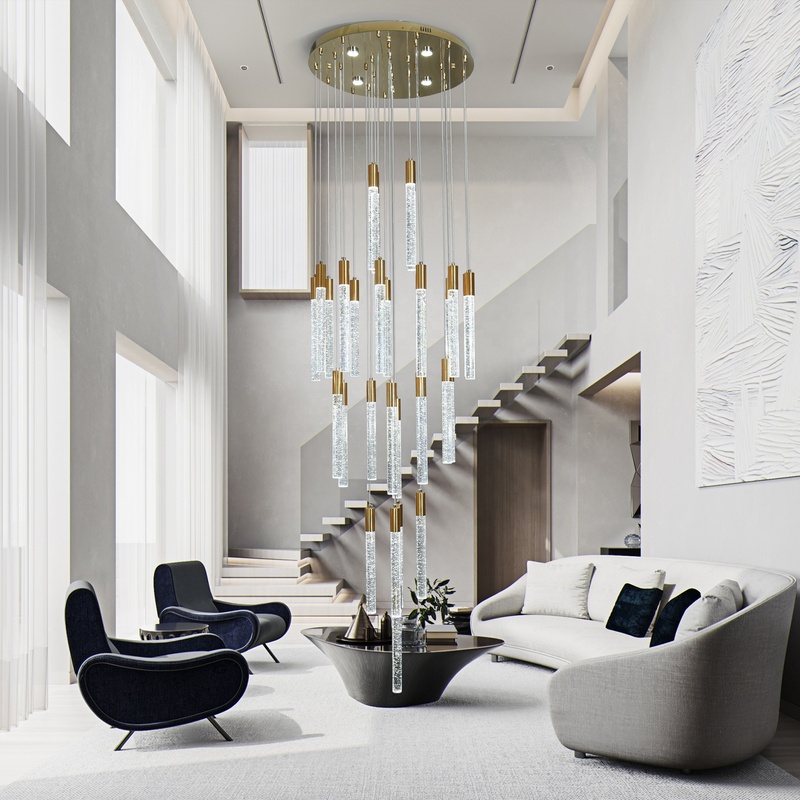 Postmodern Design Golden LED Crystal Chandelier