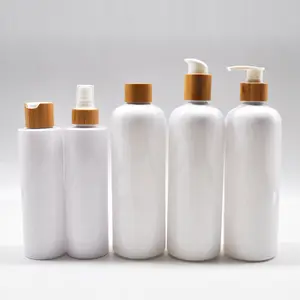 Botol Pompa Sampo Kemasan Plastik, Botol Pompa Sampo Bulat Putih 250Ml 300Ml 500Ml