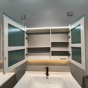 Mueble de Baño con Espejo Inteligente, Acabado en Laca Gris, Montado en la Pared, con Lavabo de Cerámica y Encimera - Product Image 3