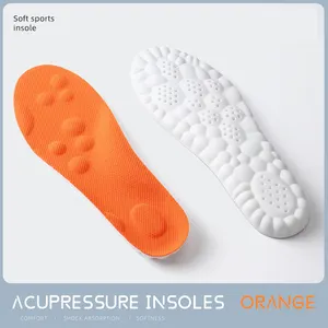 Semelles de sport unisexes en PU à coussinet complet anti-odeur, absorbant la sueur, respirantes, élastiques, pour chaussures décontractées