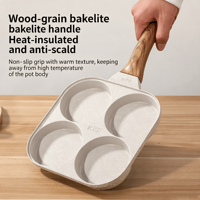 Ensemble de 3 poêles à petit-déjeuner KZR avec quatre trous, construction métallique, compatible gaz et induction, poêle de cuisson écologique pour la maison