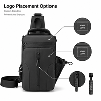 Mini Sac Messager de Bonne Qualité Léger pour Hommes, Sac Poitrine Bandoulière Étanche pour Sport