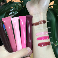Gloss à lèvres aux peptides, cosmétiques brillants sous marque privée, maquillage pour les lèvres, rouge à lèvres, OEM ODM, 21 nuances de couleurs, teinte à lèvres aux peptides