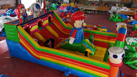 Parc de jeux gonflables commercial, trampoline à thème, aire de jeux extérieure, parcours d'obstacles d'aventure, jeux d'amusement, château gonflable