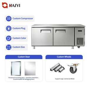 Commercial Kitchen <b>Refrigerator</b> Chiller Kitchen Workbench Two Door Kitchen Fridge for Food Storage - Product Image 5