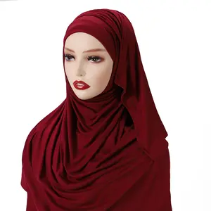 Malaysia Turkish Fashion Headscarf Polyester Cotton Shawl Head Cover Muslim Sports Women Instant Hijab Long Scarf