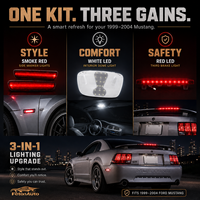 Feux latéraux LED + 3ème feux stop + lampe de toit intérieure pour Ford Mustang 1999-2004, kit de modernisation des lampes de lecture intérieures à 3 lumières