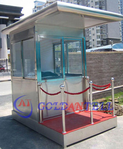 Cabina di Sicurezza Quadrata Verde in Acciaio, Prefabbricata, Resistente alle Intemperie, Chiosco di Guardia Esterno Portatile per Parcheggio - Product Image 3