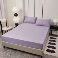 Ensemble de draps ajustés en polyester doux et uni, personnalisable, tailles EU/US, pour maison et hôtel, avec poches profondes, drap et taie d'oreiller, moderne, 3 pièces, literie