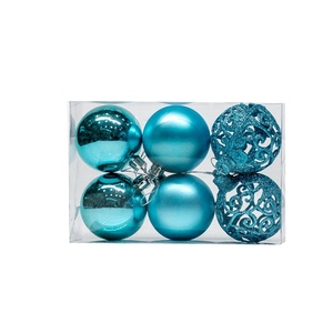 Boules de Noël décoratives brillantes creuses plaquées 6cm 8cm pour décorations d'arbre de Noël - Product Image 4