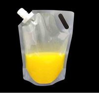 Portable pliant sac à eau liquide extérieur Transparent bière boire lait jus boisson clair sac en plastique Portable bec pochette