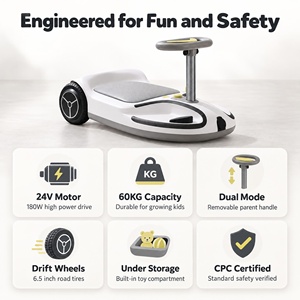 Trottinette électrique pour enfants 24V 180W, <span class=keywords><strong>hoverboard</strong></span> auto-équilibré avec poignée, pneus de 6,5 pouces, kart pour enfants, amusement en plein air - Product Image 3