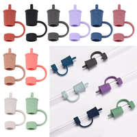 Capuchons de paille en silicone écologiques, anti-poussière, réutilisables, pour gobelets, accessoires de bar, avec logo personnalisé