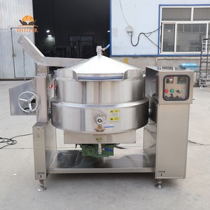 หม้อผสมแบบปรับเอียงได้ควบคุมด้วย PLC พร้อมเครื่องทำน้ำเย็น - หม้อปรุงอาหารแบบมีแจ็คเก็ตควบคุมอุณหภูมิอย่างแม่นยำสำหรับทำฮัมมุสและซอสตุ๋น - Product Image 4