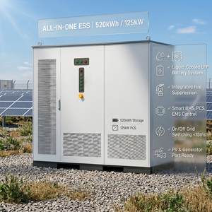 Système de micro-réseau BESS à refroidissement liquide, norme européenne, 3 phases, 380 V, stockage d'énergie C&I, 520 kWh, 125 kW - Product Image 1