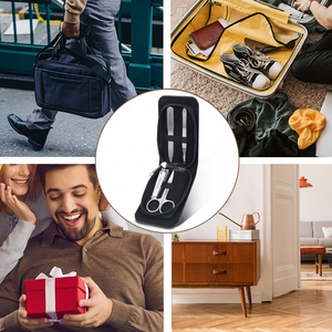 Kit de aseo de manicura de acero inoxidable, 5 uds., juego de cuidado de uñas con bolsa de viaje, cortaúñas, lima de uñas, tijeras <span class=keywords><strong>para</strong></span> cutículas, <span class=keywords><strong>pinzas</strong></span> - Product Image 2