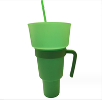 Logo personnalisé Cinéma créatif Promotion Couples Seau à pop-corn Seau à pop-corn Boisson Coke Tasse à paille Gobelet avec bol à collation