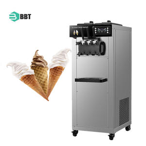 Machine à crème glacée molle au chocolat au lait à 3 saveurs, commerciale, 780 W, temps de congélation de 15 minutes - Product Image 1