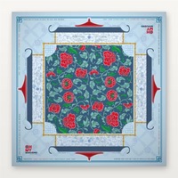 Jeu de Mahjong de Noël portable en forme de village, tuiles en acrylique 30x23x13mm, 160 tuiles, avec Père Noël et sapin, coffret cadeau