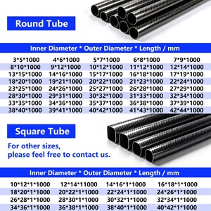 Tube en fibre de carbone OEM, motif marbré, logo imprimé, sergé 3K, finition brillante, robuste, personnalisé - Product Image 3