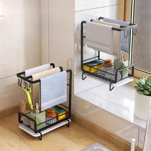 ชั้นวางสบู่สองชั้นสำหรับห้องครัวทำจากเหล็กคาร์บอนติดผนัง - Product Image 1