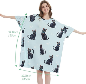 Chine usine grande taille chemises de nuit pour femmes sommeil t-shirt manches courtes pyjamas surdimensionné chemise de nuit vêtements de nuit d'été avec poche - Product Image 2